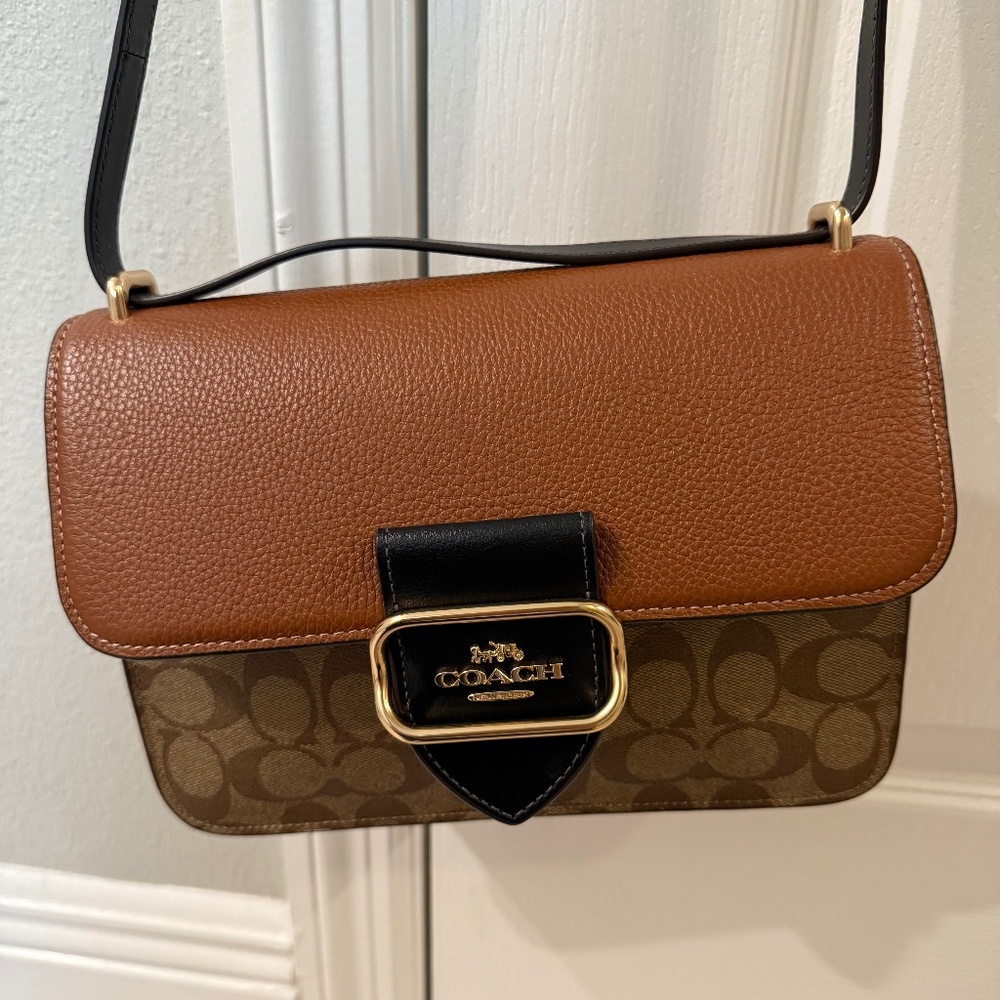 Coach Large Morgan Square Crossbody In Colorblock Signature Canvas( barely used)